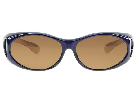 fitover overzetzonnebril shiny purple polarized brown lens