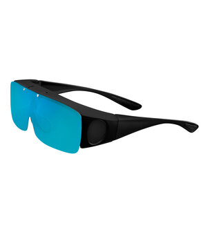 Fitover sunglasses Overzet zonnebril Sonnen &Uuml;berbrillen with Visor Blue mirror