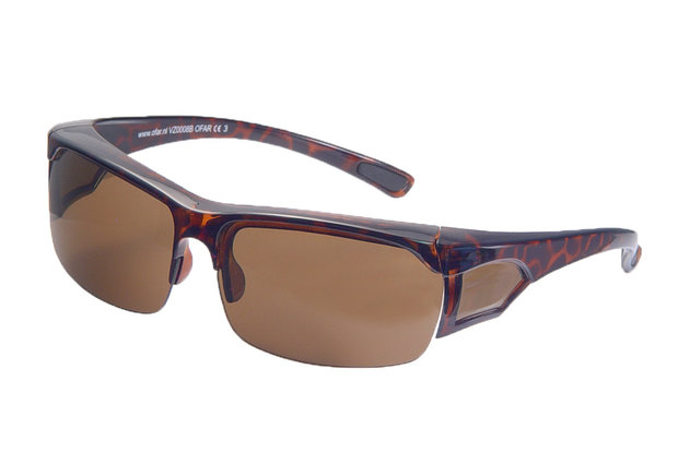 Fitover Overzetzonnebril Sonnenüberbrille Casual Semi havanna